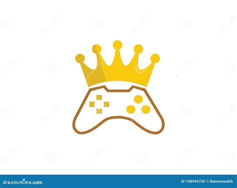 King Gamer Crown and Console Symbol Gaming Vector Play Games Logo Design Illustration on White ...