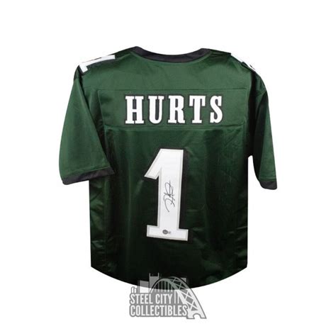 Jalen Hurts Autographed Philadelphia Custom Green Football Jersey - BAS ...