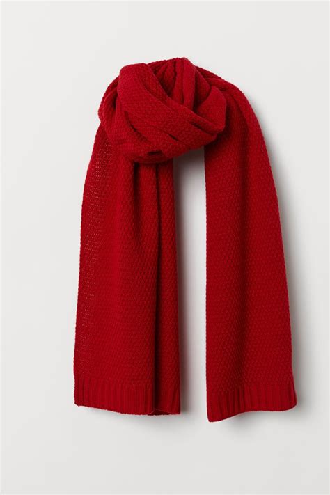 Textured-knit Scarf - Red - Men | H&M US | Knit scarf, Fashion, Scarf ...