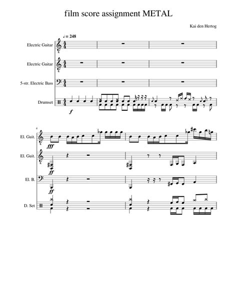 film score assignment final Sheet music for Guitar, Bass guitar, Drum ...