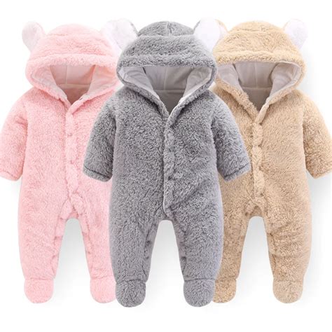 2019 Winter Baby Jumpsuit For Children Boys Polyester Hooded Winter Overalls For Infant Girl ...