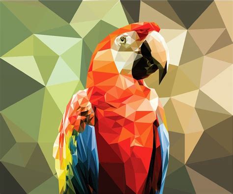 Low poly Art- Parrot. Created using Adobe Illustrator CC #lowpolyart # ...