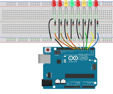 Flowing LED Lights With Arduino Uno R3 : 6 Steps - Instructables