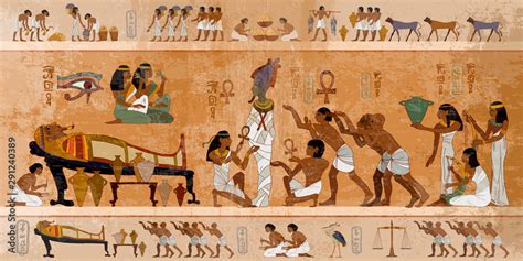 FotoMural Ancient Egypt. Mummification process. Concept of a next world. Pharaoh sarcophagus ...