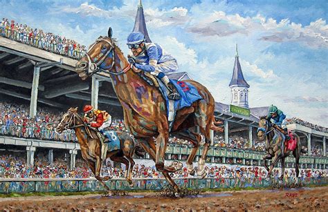 Kentucky Derby - Horse Racing Art Painting by Mike Rabe - Pixels