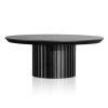 100cm Round Marble Coffee Table with White Base – Valoris Living