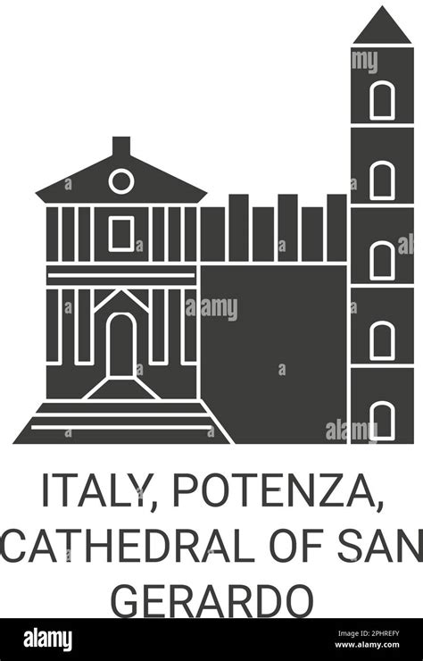 Italy, Potenza, Cathedral Of San Gerardo travel landmark vector ...