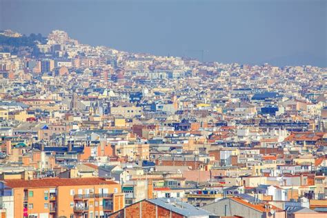 Aerial view of Barcelona stock photo. Image of historic - 141557672