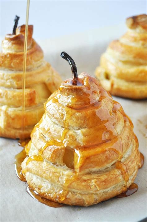 Honey-Poached Pears in Puff Pastry - Welcome Home | Pear dessert, Pear ...