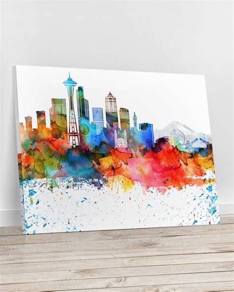 Seattle Canvas Print Seattle Skyline Canvas Art Seattle | Etsy