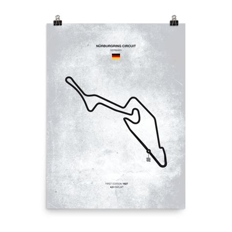 Nurburgring Circuit Germany / Racing Circuit Poster / Race Track Home ...