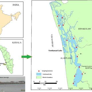 Map of Vembanad Lake showing study locations (lower, Z3 (S1 Vypin; S2 ...