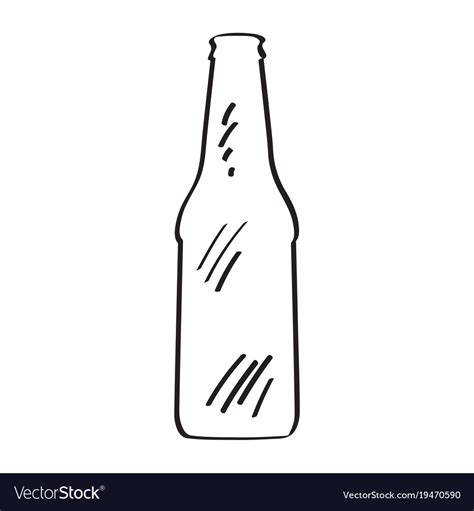 Outline of a beer bottle Royalty Free Vector Image