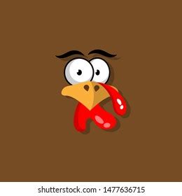 Thanksgiving Turkey Bird Face Cartoonfunny Humor Stock Vector (Royalty Free) 1477636715 ...