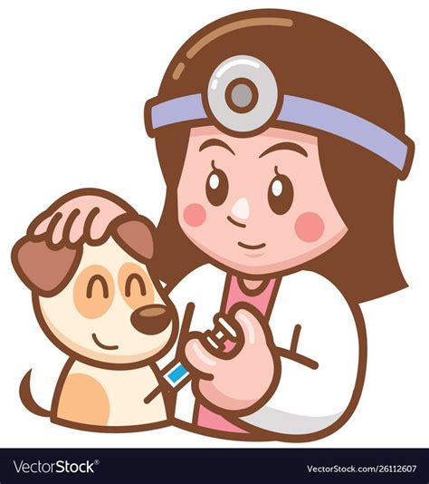 Pet doctor vector image on VectorStock | Animal doctor, Cartoon character design, Doctor painting