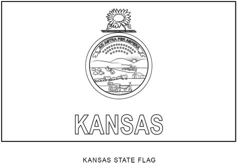 State of Kansas Flag coloring page - Download, Print or Color Online for Free