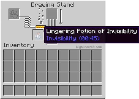 How to make a Lingering Potion of Invisibility (0:45) in Minecraft