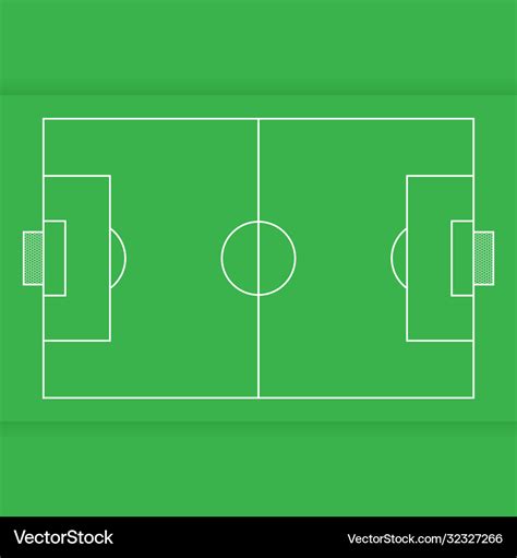 Soccer field from top view flat design Royalty Free Vector