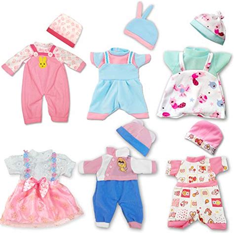 ARTST Doll Clothes,12 inch Baby Doll Clothes 6 Sets Include 5 Caps fit ...