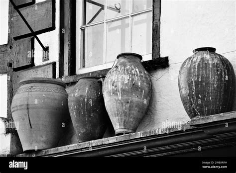 Clay pots outdoor Black and White Stock Photos & Images - Alamy