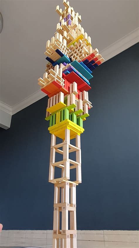 Tall Wooden Block Toy Tower | Bone Castle | Jenga Stack | Toy blocks ...