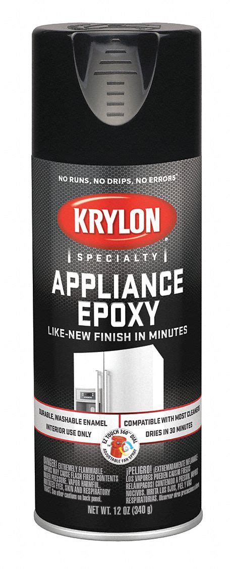 KRYLON Appliance Epoxy Spray Paint in Gloss Black for Metal, 12 oz - 54TJ79|K03206777 - Grainger