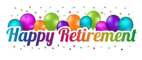 Happy Retirement Party Balloon Banner - Colorful Vector Illustration - Isolated on White ...