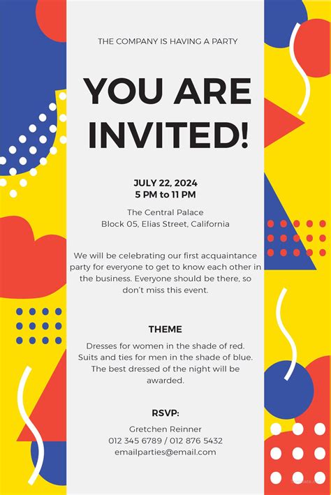 Free Email Party Invitation Template in MS Word, Publisher, Illustrator, Pages | Template.net