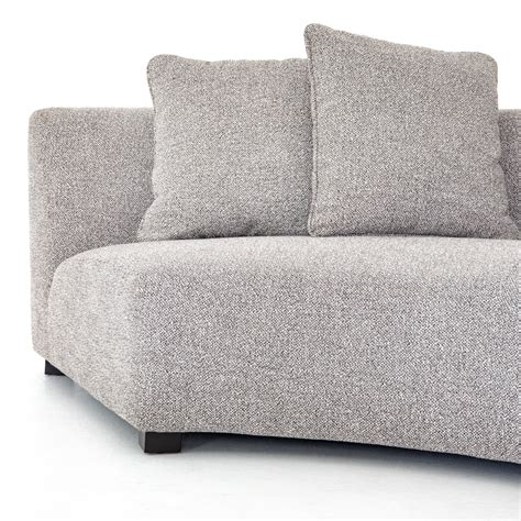 Liam Modern Grey 2 Piece Curved Sectional Sofa | Zin Home