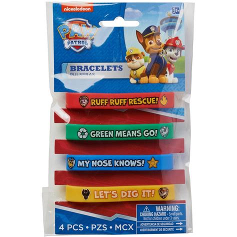 PAW Patrol Rubber Bracelets, 4 Count, Party Supplies - Walmart.com - Walmart.com