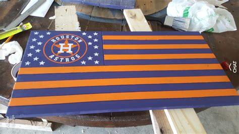 Houston Astros Wood Flag | Wood flag, Scrap wood projects, Flag