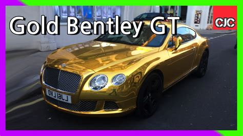 GOLD Bentley GT on the streets of London - YouTube