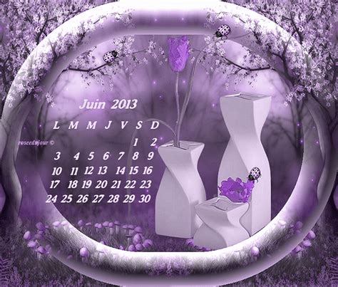 Calendrier de juin ... merci ma douce Evelyne