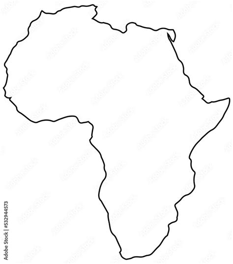 Africa continent outline map PNG image Stock Illustration | Adobe Stock