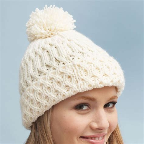 Free Bernat Aran Hat Knitting Pattern | Aran knitting patterns, Cable knit hat pattern, Knitting ...