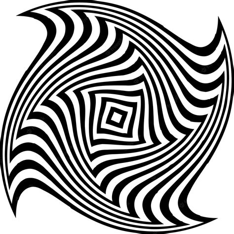 Premium Vector | Black and white spiral optical illusion