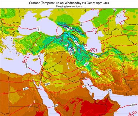 Syria Surface Temperature on Monday 18 Mar at 2am EET