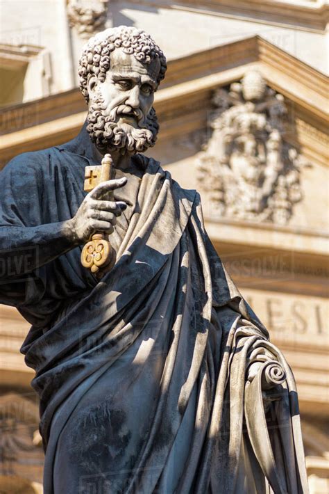 Statue of St. Peter in front of St. Peter's Basilica, Vatican City, Rome, Lazio, Italy, Europe ...