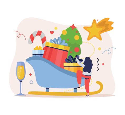 Santa Sleigh Gifts Composition 4957417 Vector Art at Vecteezy