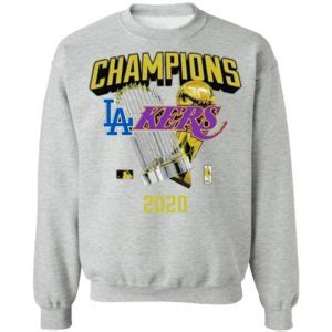 Los Angeles Dodgers Lakers 2020 World Champions Trophies Shirt