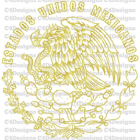 Mexico Gold Eagle Escudo De Mexico Aguila De Oro PNG | Etsy