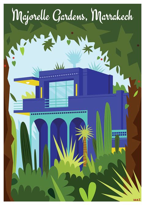 Majorelle Gardens | Illustration journal, Morocco design, Illustration