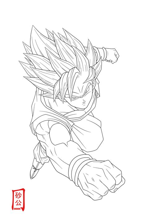 Goku SSJ2 Attack Lineart by SnaKou on DeviantArt | Dragon ball painting ...