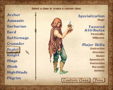 Classes - Elder Scrolls - Wikia