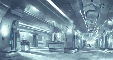 Sci-fi wallpaper of a futuristic hospital long | Stable Diffusion