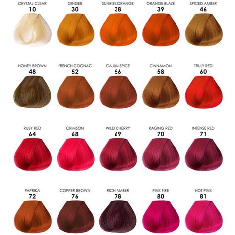 Adore Hair Dye Color Chart