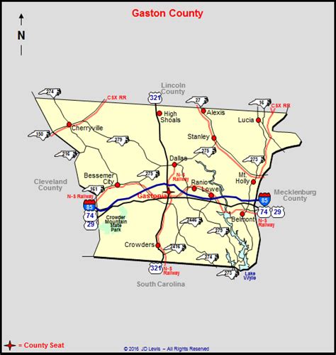 Gaston County Zip Code Map