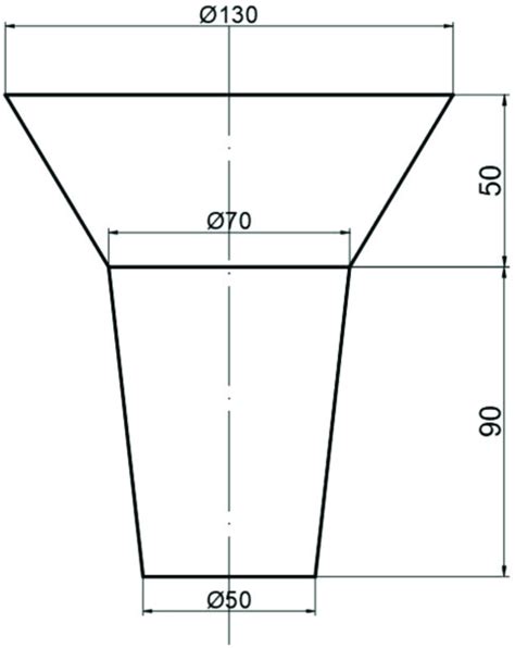 Shape and dimension of the ingot (unit: mm). | Download Scientific Diagram