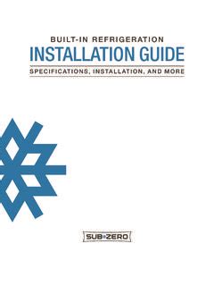 BUILT-IN REFRIGERATION INSTALLATION GUIDE / built-in-refrigeration ...