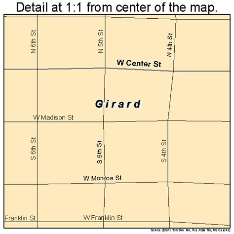 Girard Illinois Street Map 1729392